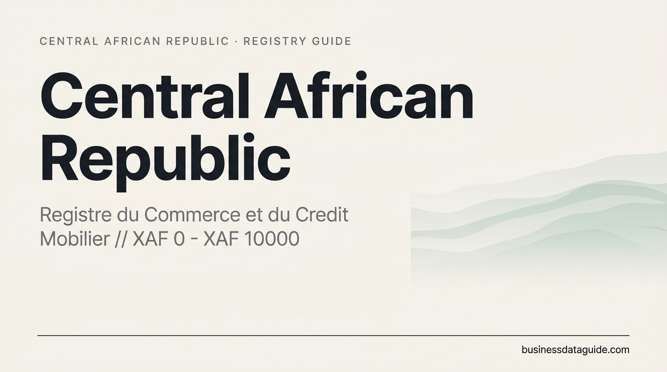 Central African Republic company registry guide cover