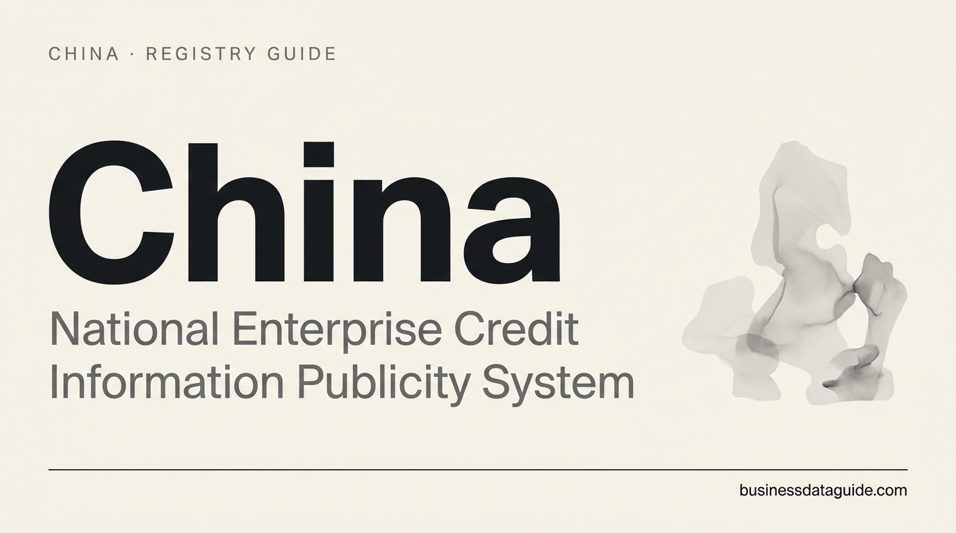 China (People's Republic of China) company registry guide cover