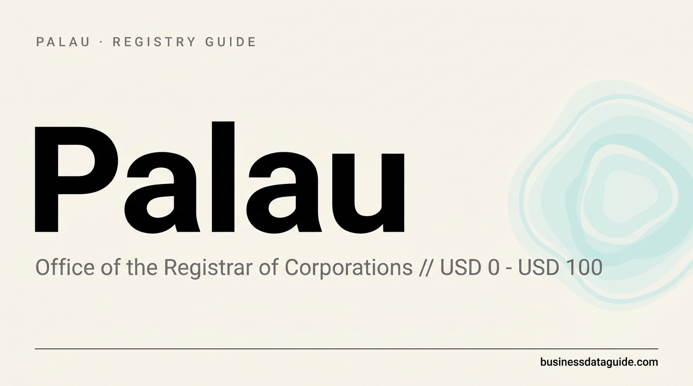 Palau company registry guide cover
