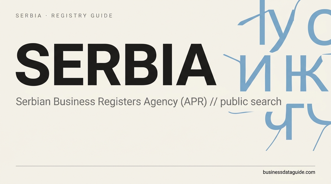 Serbia company registry guide cover